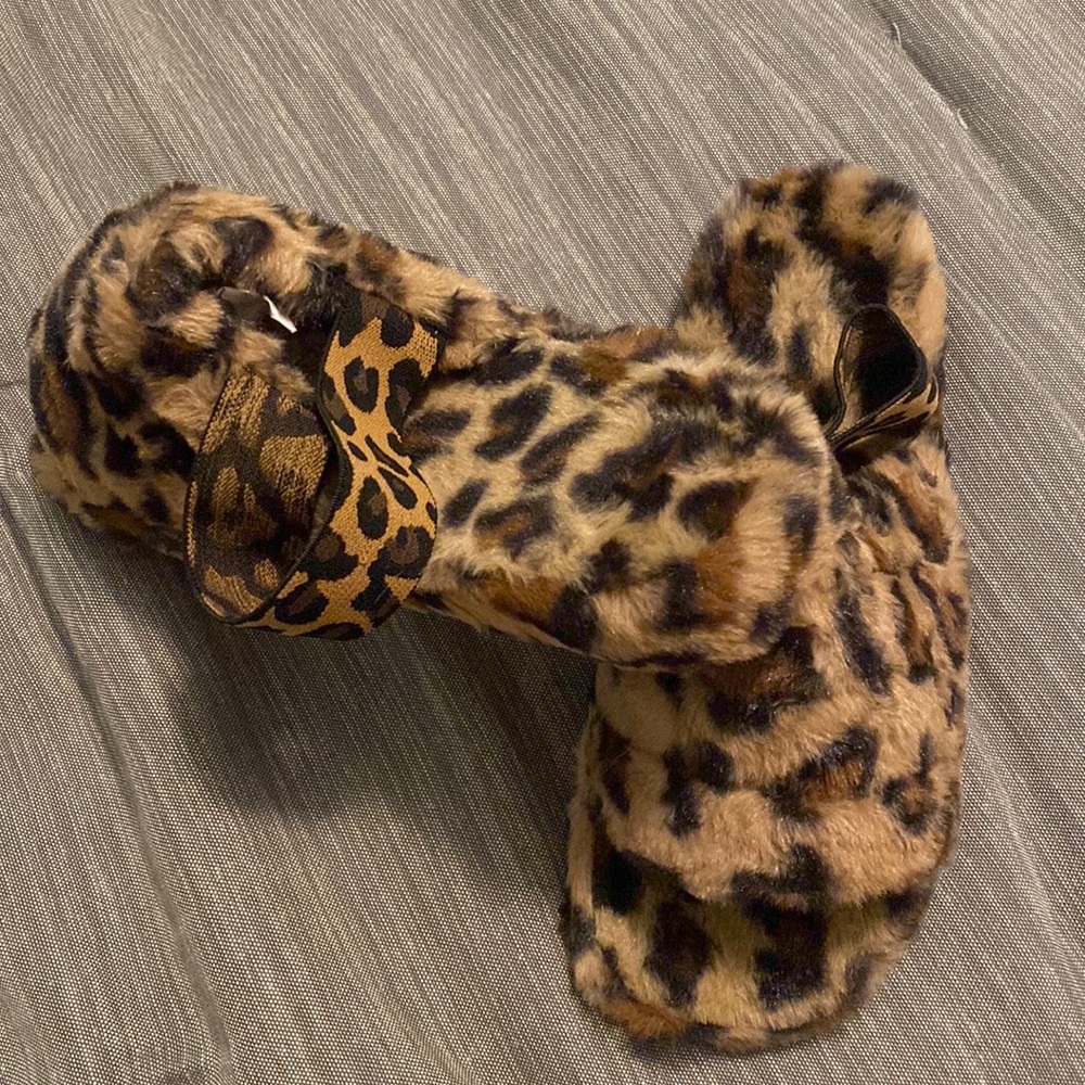 Cheetah print slippers